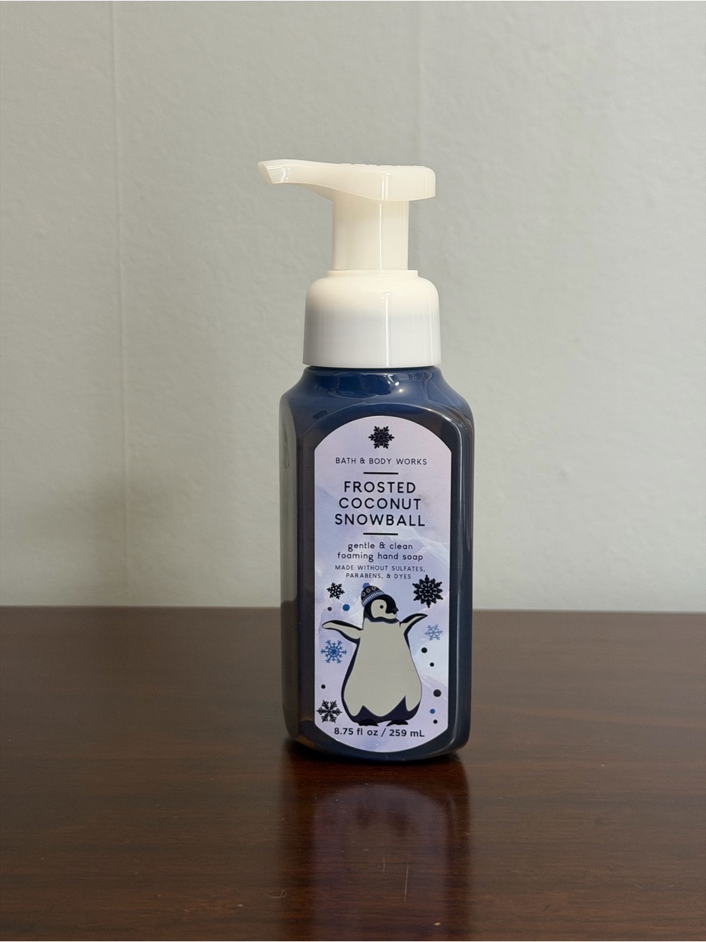 Bath & Body Works Frosted Coconut Snowball Foaming Soap - Navy & White